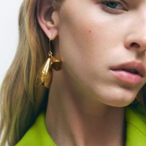 Gold Flower Bell Earrings